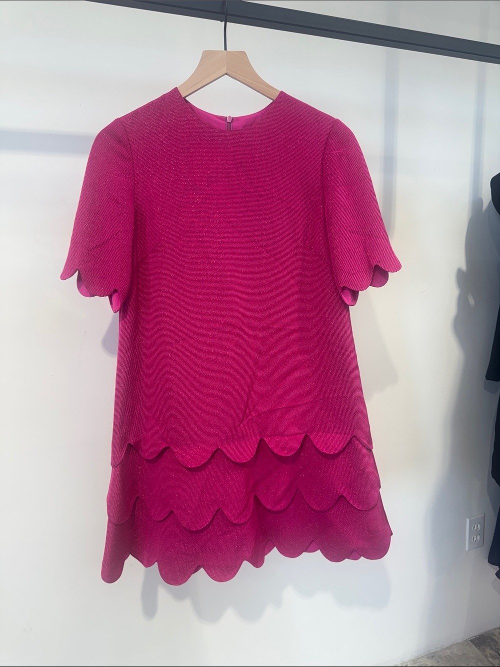 Fuchsia Scalloped Mini Dress